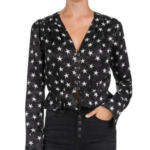 The Kooples Star Print Satin Shirt